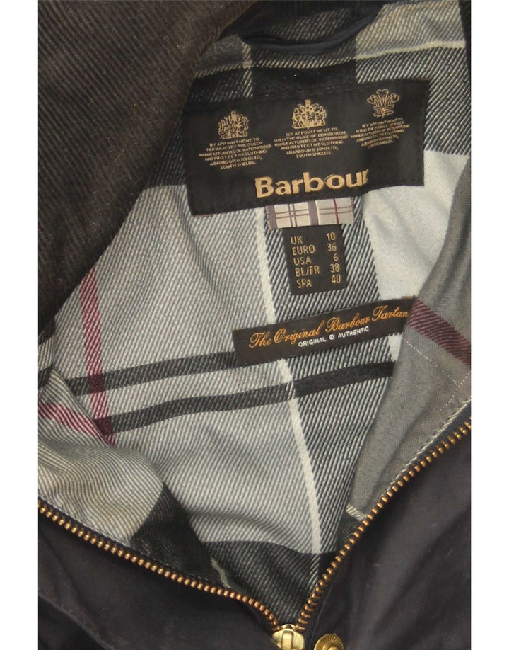 Barbour Veste en coton ciré pour femme UK 10 Petit coton bleu marine