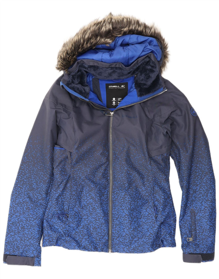 O'Neill Veste coupe-vent à capuche pour femme UK 10 Small Bleu marine à pois