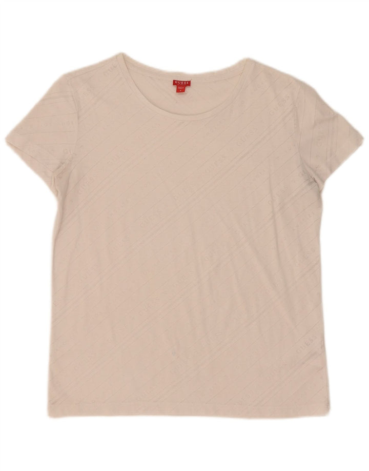 Guess T-shirt graphique pour femme UK 10 Small Blanc cassé