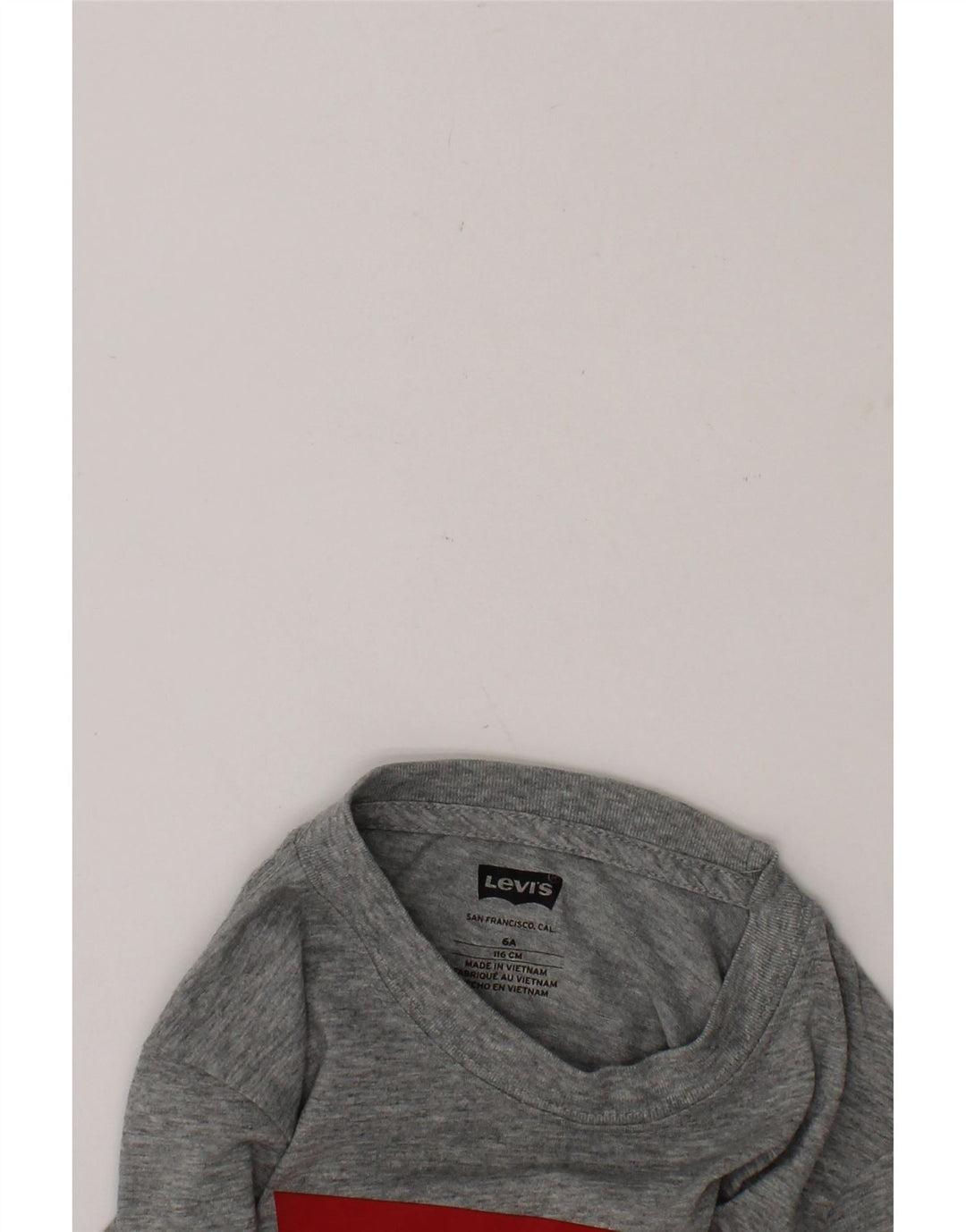 LEVI'S Boys Graphic Top Long Sleeve 5-6 Years Grey Cotton Vintage Levi's and Second-Hand Levi's from Messina Hembry 