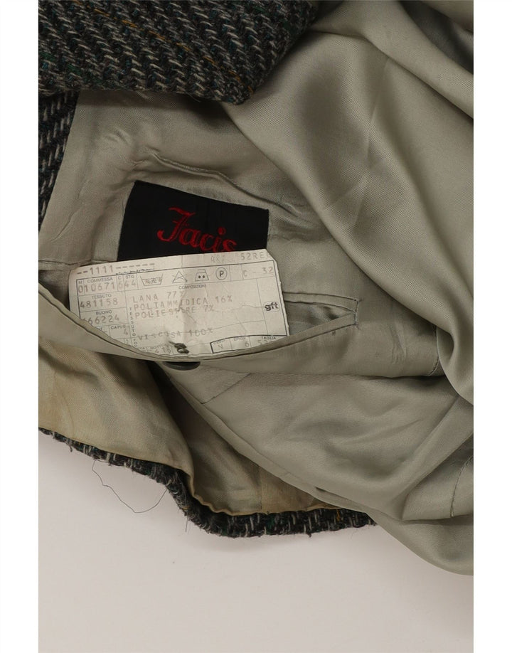 Facis Veste Blazer 2 Boutons Homme IT 52 XL Gris Laine à Chevrons