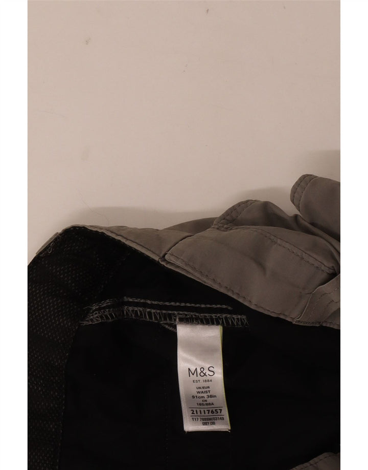 Marks & Spencer Short cargo pour homme W36 en coton gris moyen