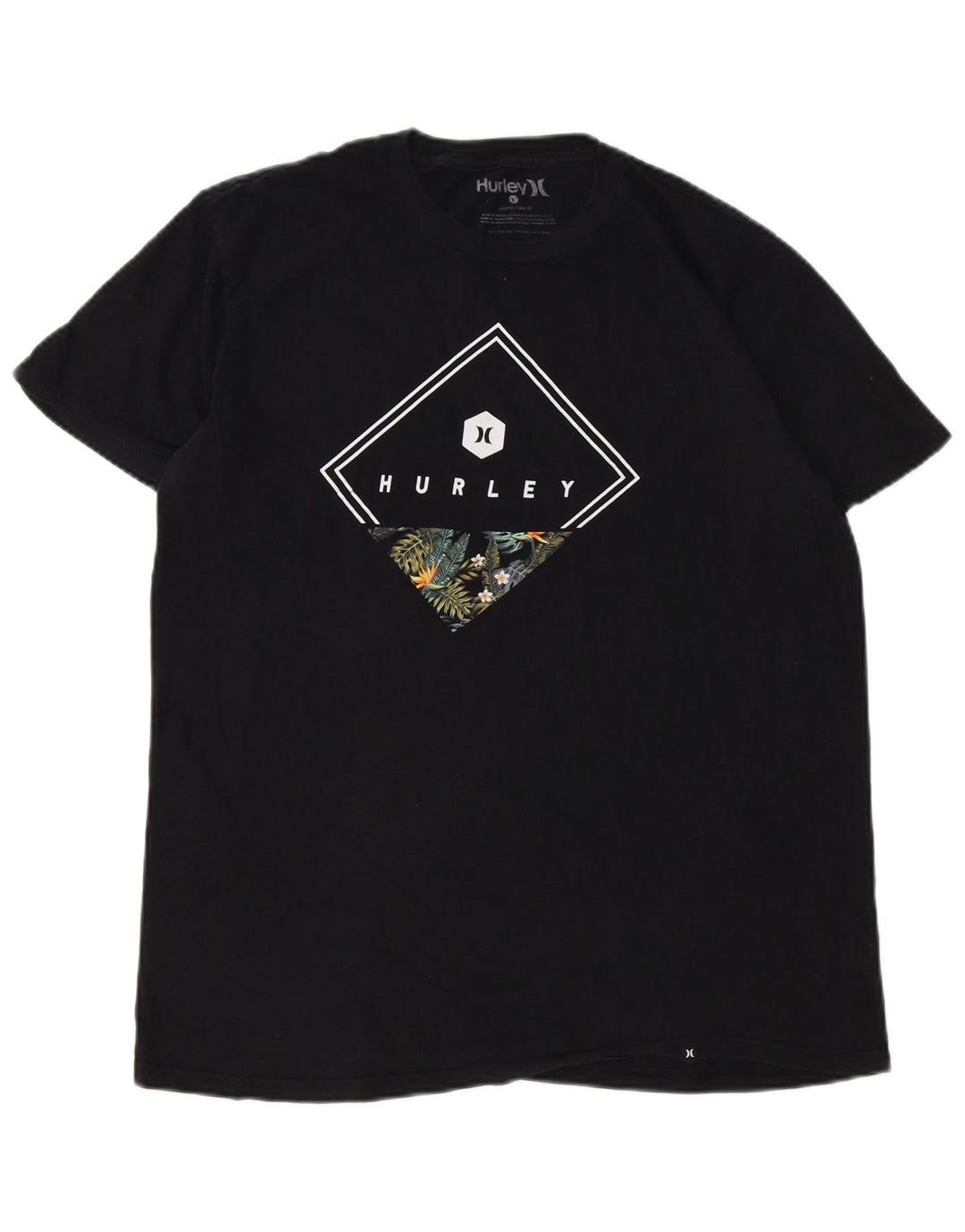 HURLEY T-Shirt Graphique Homme Grand Noir Coton