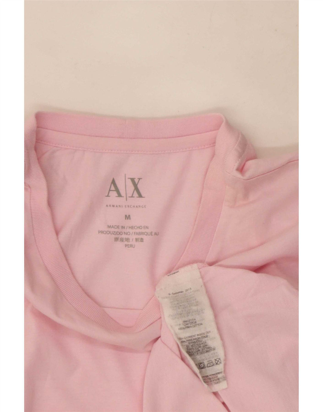 Armani Exchange T-Shirt Top Coton Rose Moyen Homme