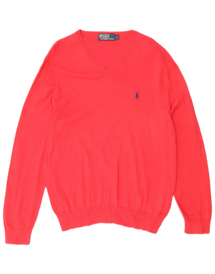 Polo Ralph Lauren Pull col en V pour homme Large Rose