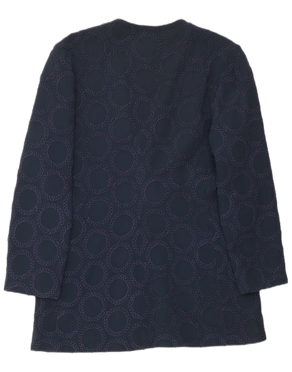 Gai Mattiolo Veste blazer à nouer sur le devant pour femme IT 50 XL Bleu marine géométrique