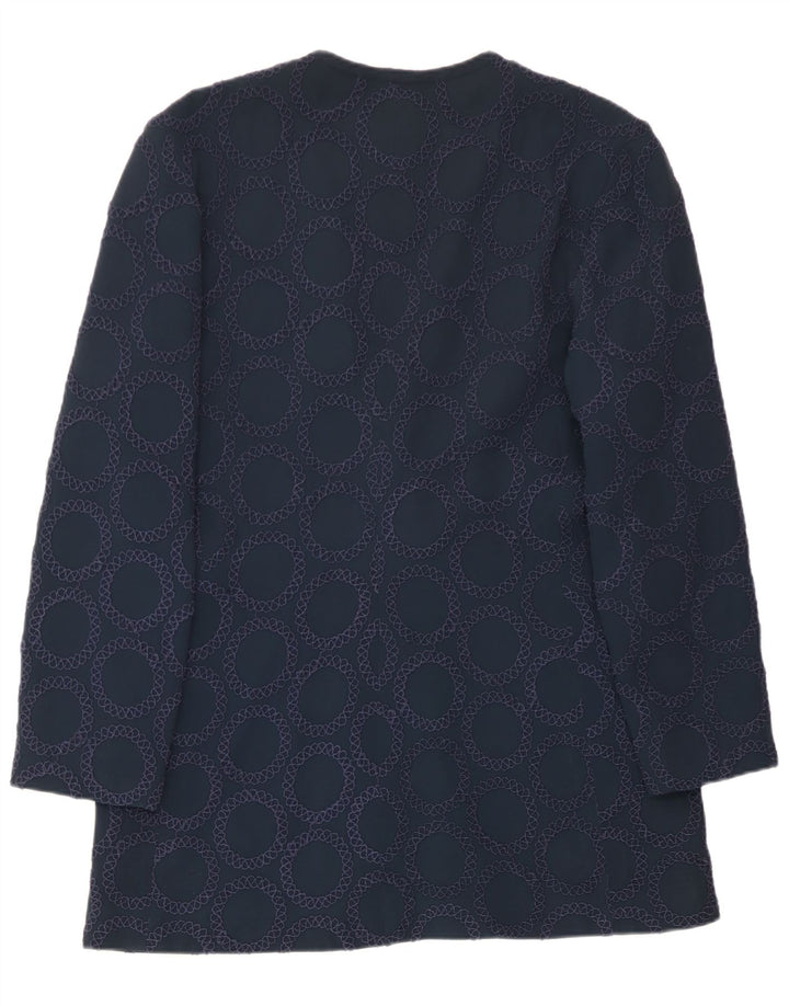 Gai Mattiolo Veste blazer à nouer sur le devant pour femme IT 50 XL Bleu marine géométrique