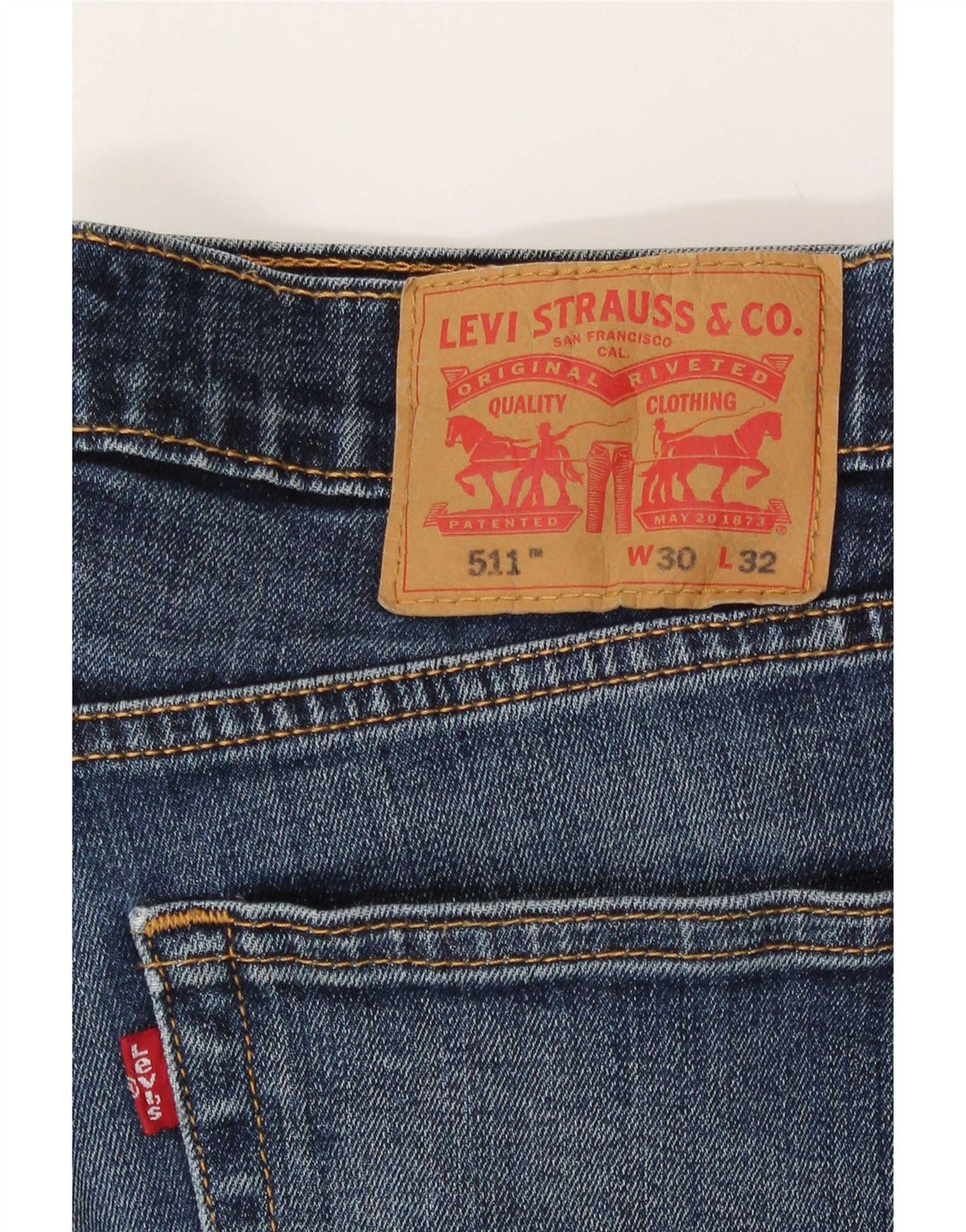 Levi's Jean Slim 511 Distressed W30 L29 Homme Bleu Coton