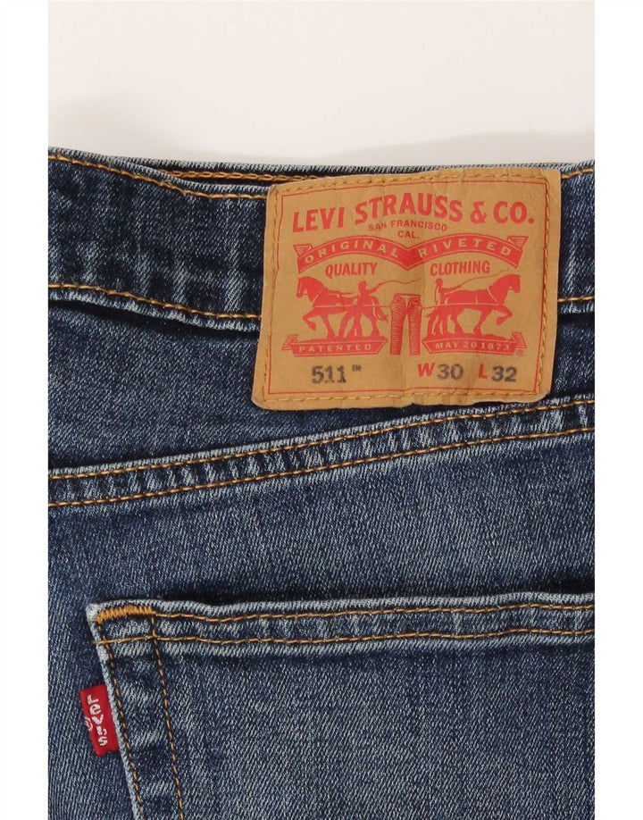 Levi's Jean Slim 511 Distressed W30 L29 Homme Bleu Coton