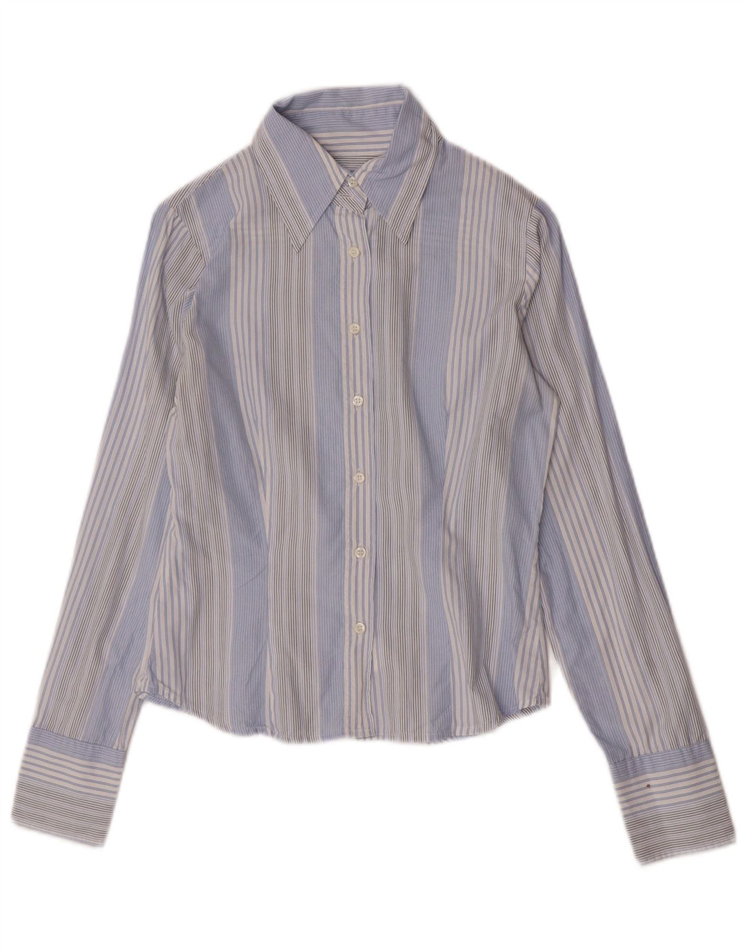 Sisley Chemise UK 10 Small Bleu Rayé Coton