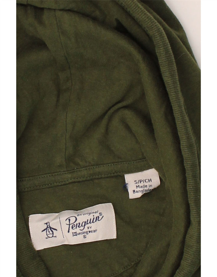 PENGUIN Mens Hoodie Jumper Small Green Cotton Vintage Penguin and Second-Hand Penguin from Messina Hembry 