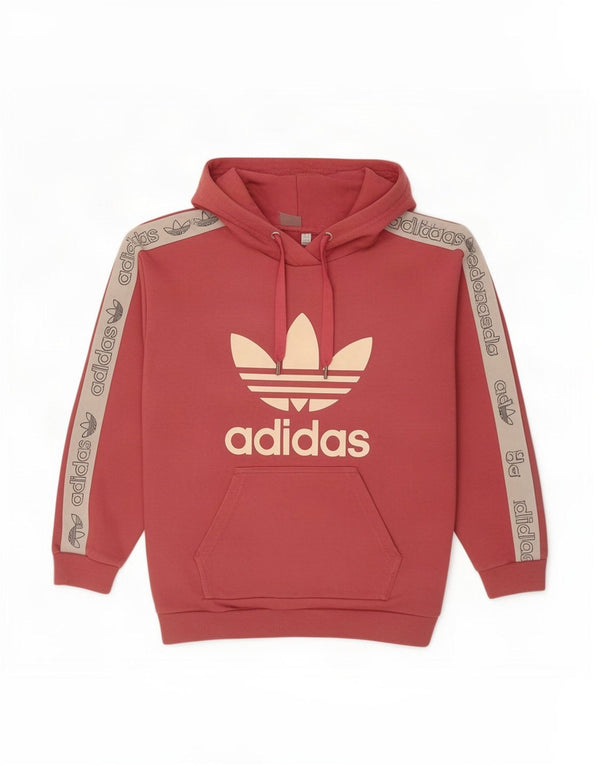 Adidas Pull à capuche surdimensionné graphique pour femme UK 6 XS Rose Colourblock