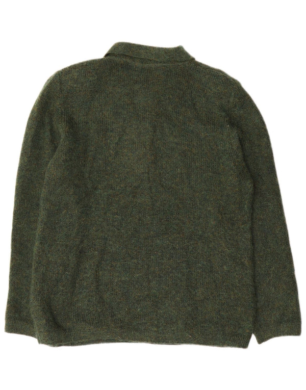 Vintage Womens Polo Neck Jumper Sweater IT 44 Medium Green Mohair