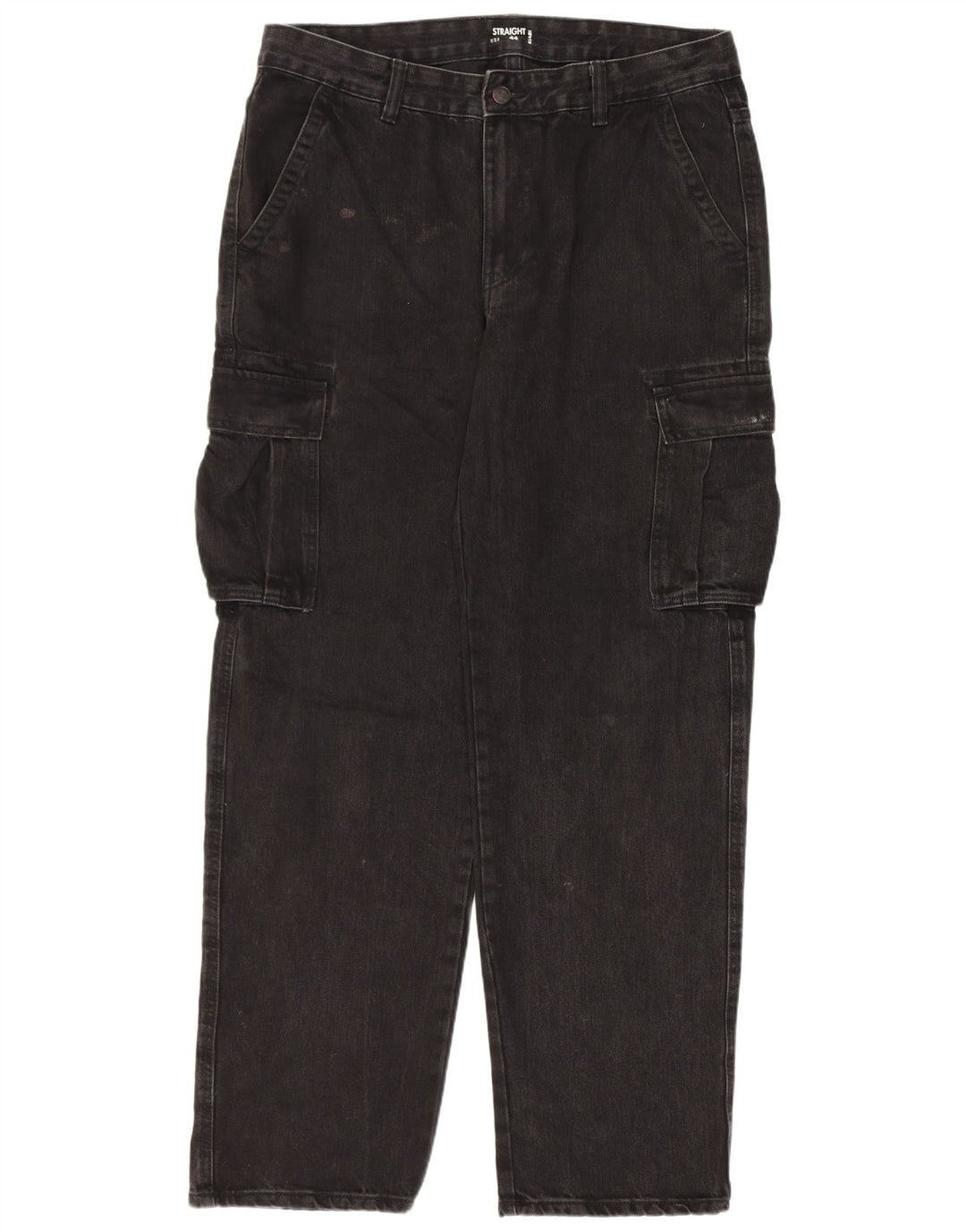 Kiabi Jean Cargo Droit Homme IT 50 Large W34 L31 Noir