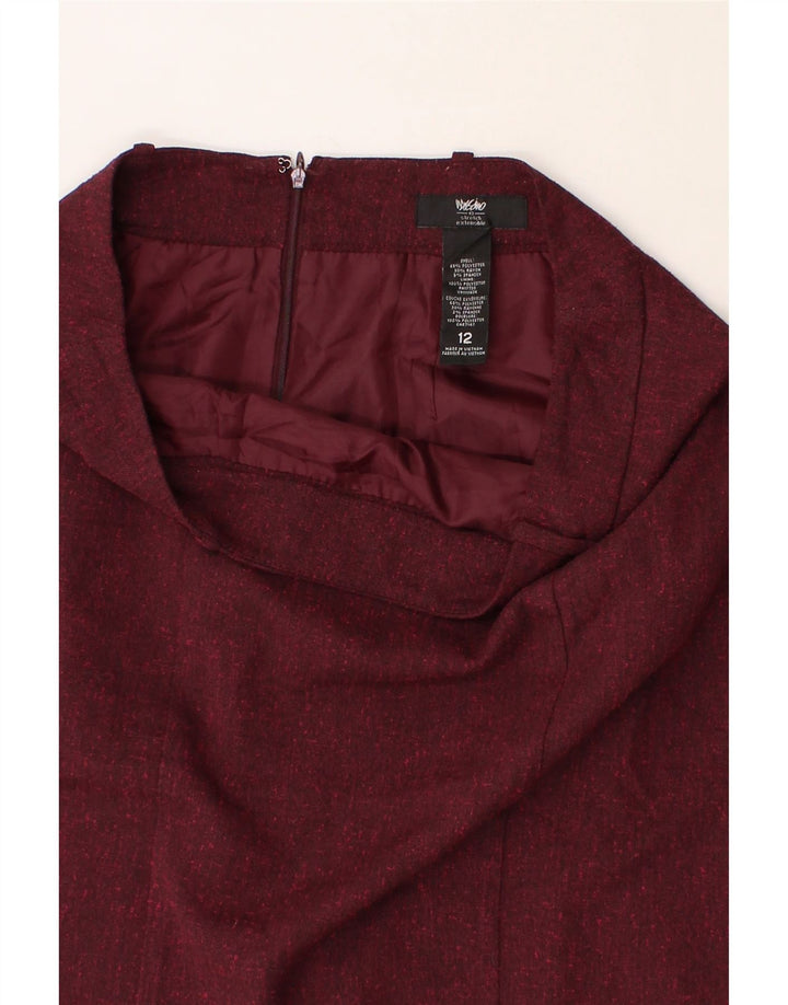 MOSSIMO Womens Pencil Skirt US 12 Large W34 Burgundy Polyester Vintage Mossimo and Second-Hand Mossimo from Messina Hembry 