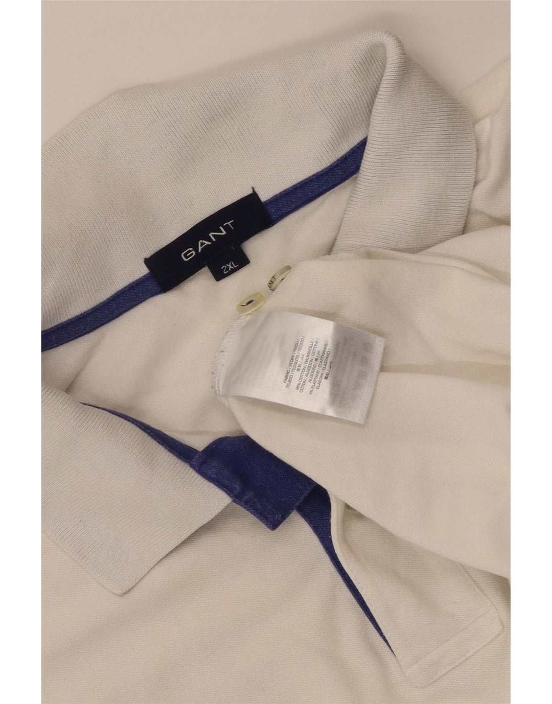 Gant Polo Homme 2XL Blanc Coton Classique