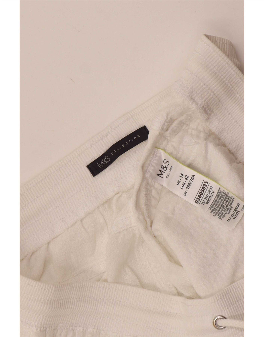 Marks & Spencer Short pour femme UK 14 Large W32 Lin blanc