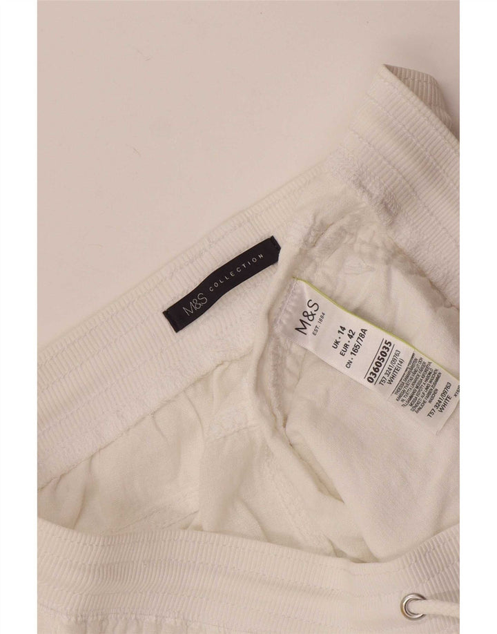 Marks & Spencer Short pour femme UK 14 Large W32 Lin blanc