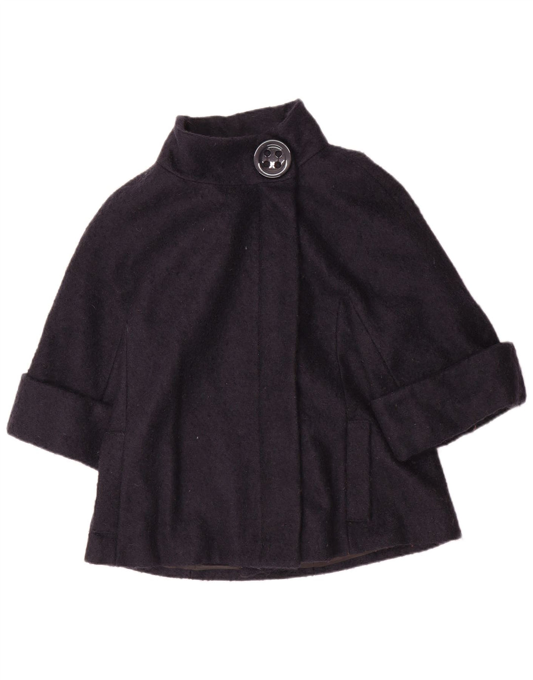 Max & Co. Pardessus court à manches 3/4 pour femme UK 12 en laine bleu marine moyen