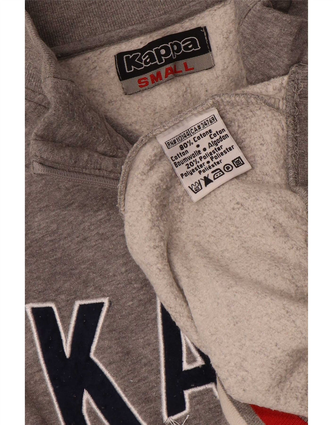 Kappa Sweat-shirt graphique pour femme UK 10 Small Gris Colorblock