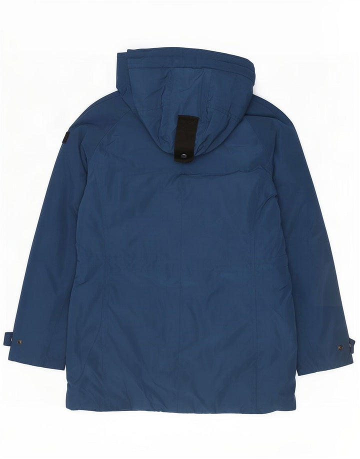 PEUTEREY Parka rembourrée à capuche pour femme UK 14 Large Bleu Polyester