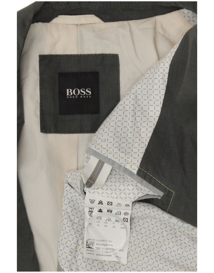 Hugo Boss Veste blazer à 2 boutons pour homme EU 48 Gris moyen Coton