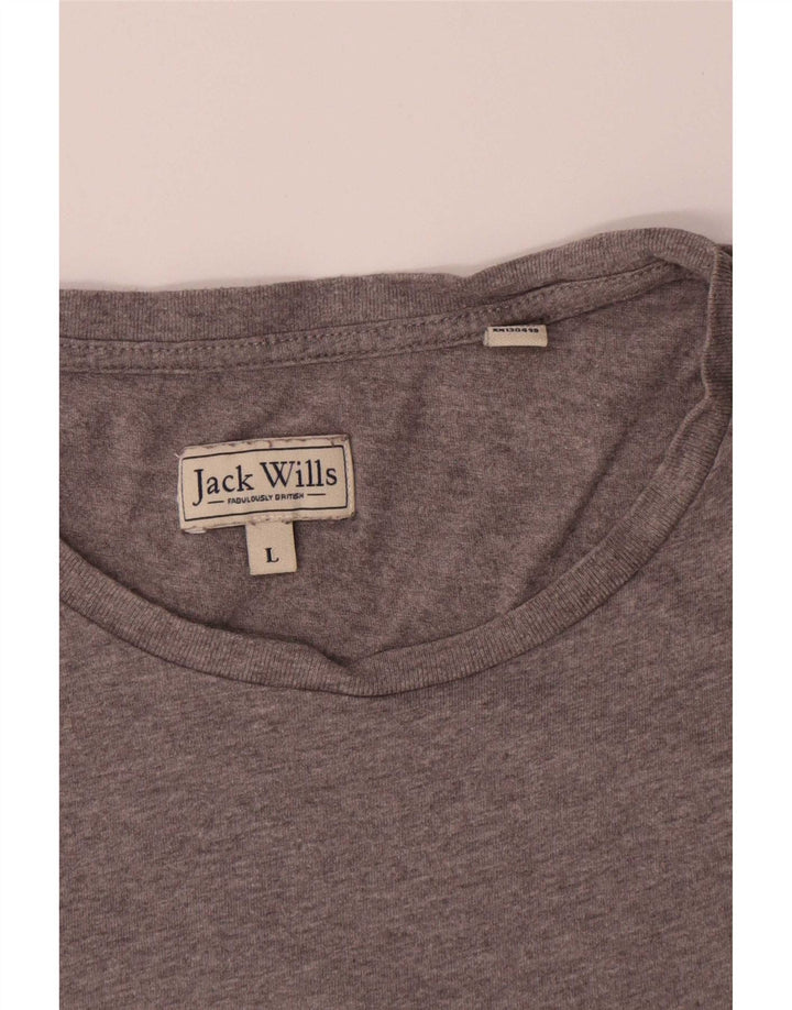Jack Wills T-shirt graphique pour hommes, grand, gris, coton