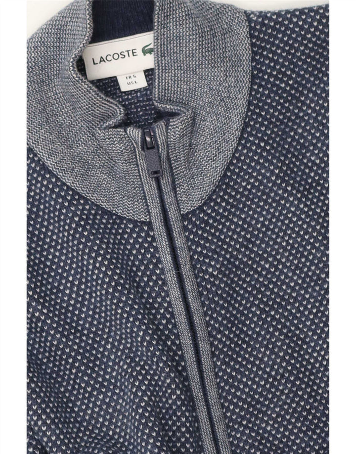 Lacoste Mens Cardigan Sweater Taille 5 Grand Bleu Marine Moucheté