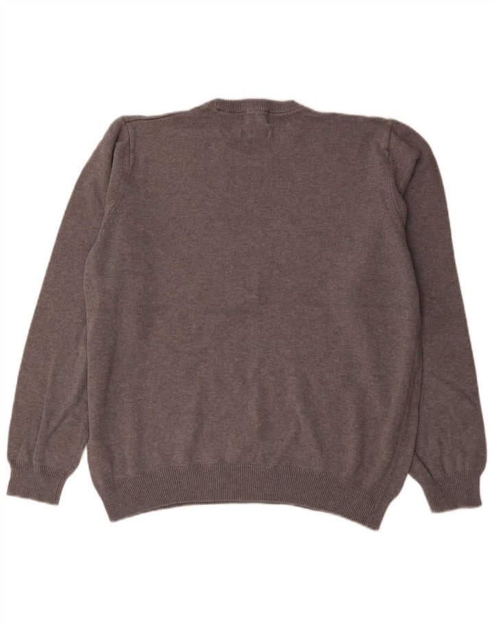 Marks & Spencer Pull à col rond pour homme en coton gris Taille L
