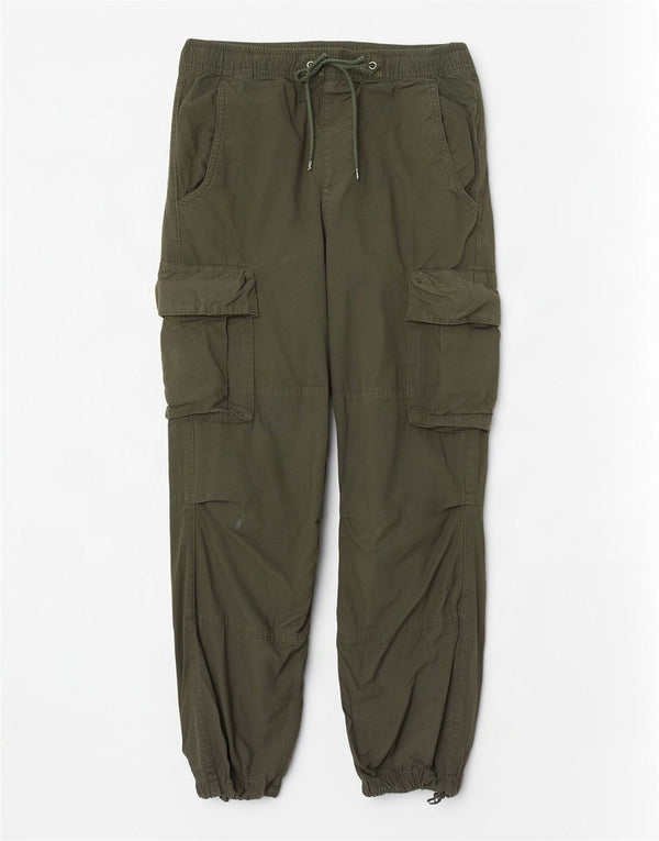 Zara Pantalon Cargo Joggers Homme Petit W30 L28 Vert Coton
