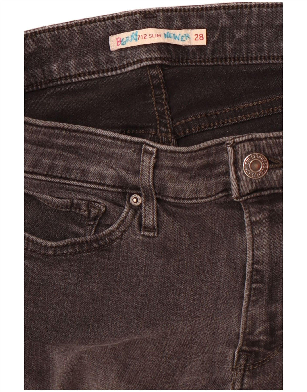 Levi's Jean Slim 712 Femme W28 L30 Gris