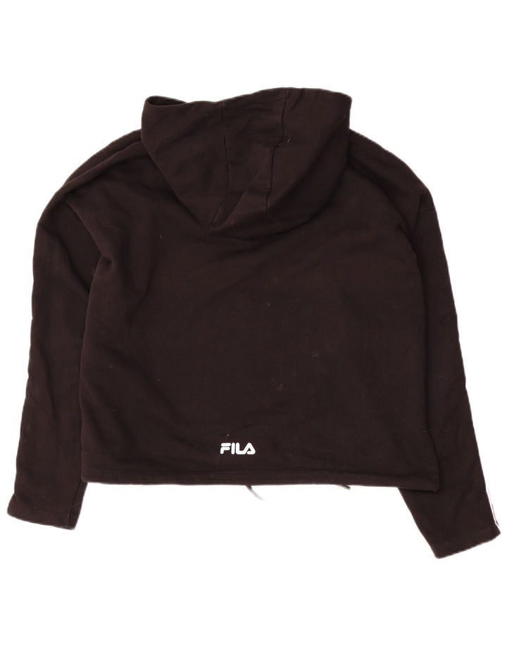 FILA Pull à capuche surdimensionné pour femme UK 14 en coton noir moyen