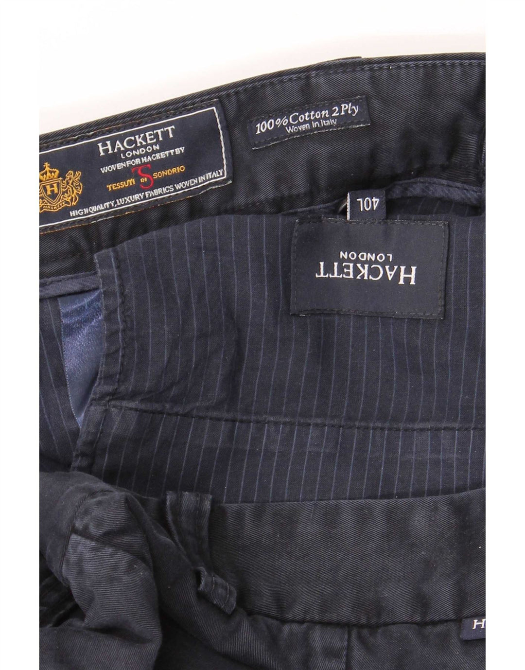 Hackett Pantalon Chino Droit Homme W40 L34 Bleu Marine Coton