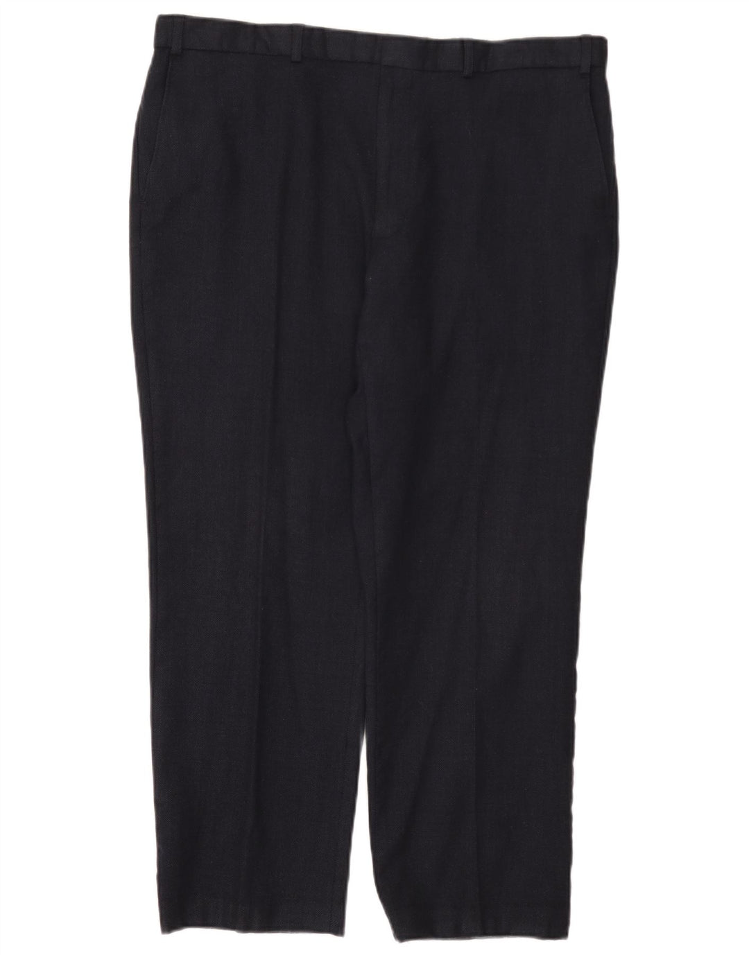 Marks & Spencer Pantalon de Costume Droit Homme W40 L29 Bleu Marine Laine