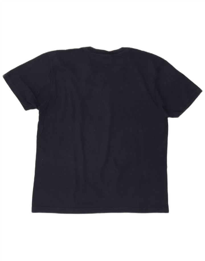CHAMPION T-Shirt Femme Top UK 14 Bleu Marine Moyen Coton