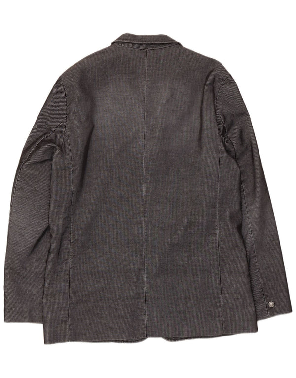 Scotch & Soda Veste blazer à 3 boutons pour homme UK 40 Grand coton à fines rayures gris
