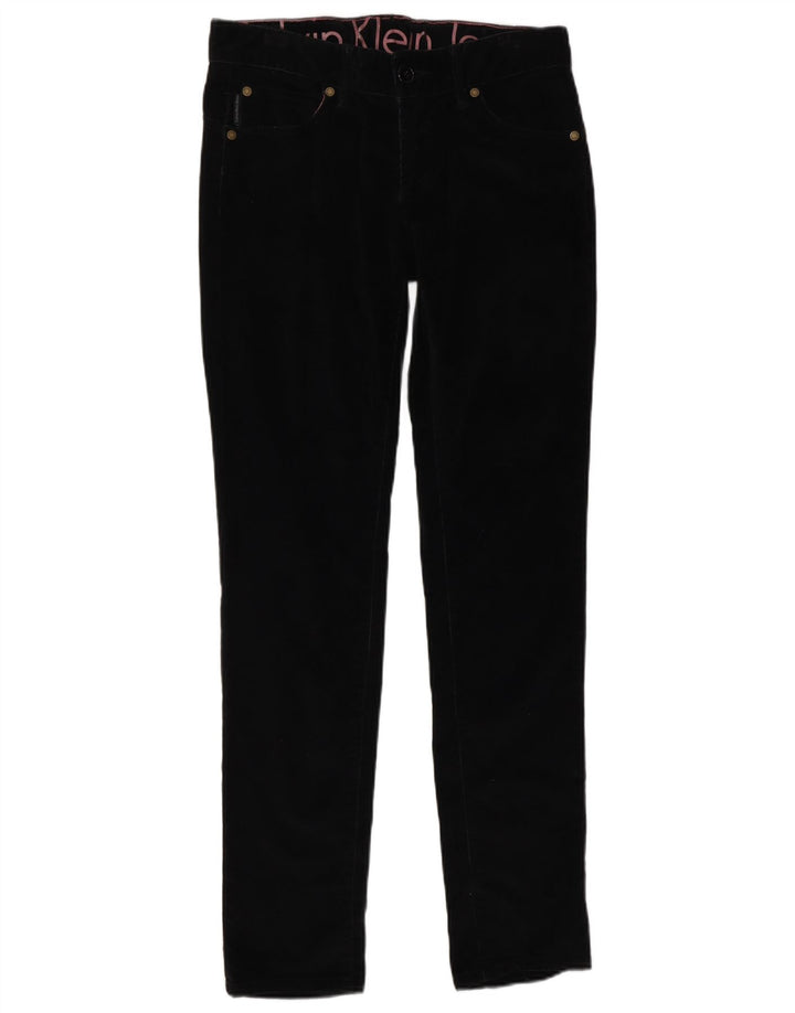CALVIN KLEIN Pantalon Skinny Velours Côtelé Femme W27 L32 Coton Noir