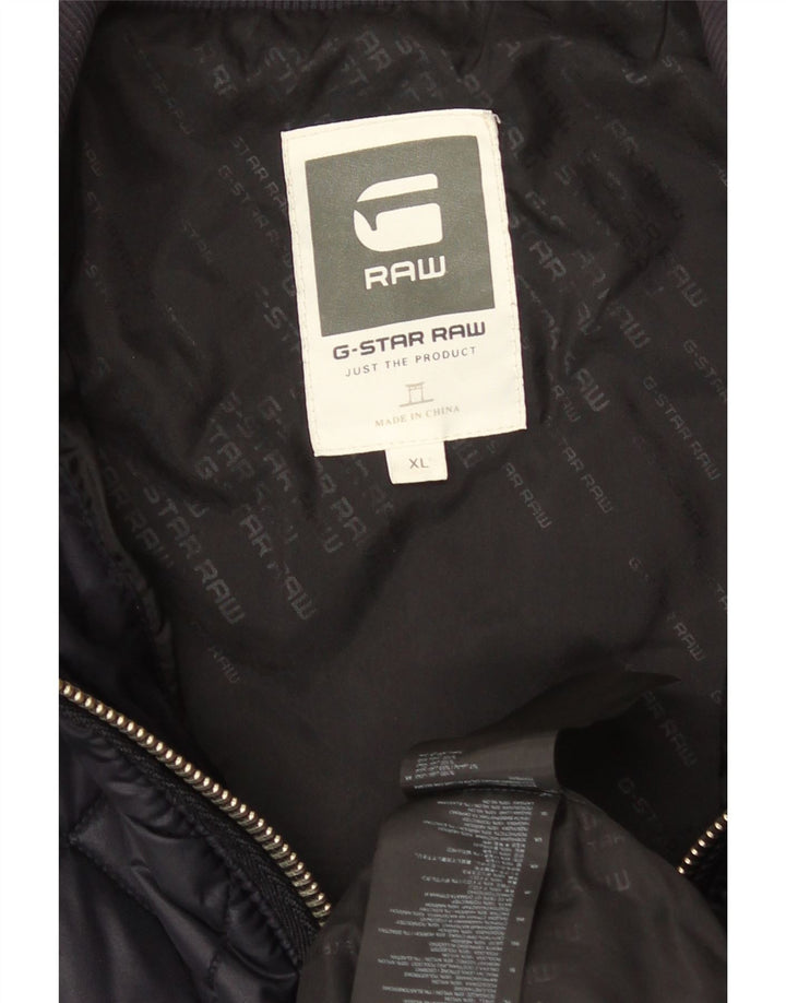 G-Star Veste matelassée à capuche pour homme UK 42 XL Bleu marine Polyester