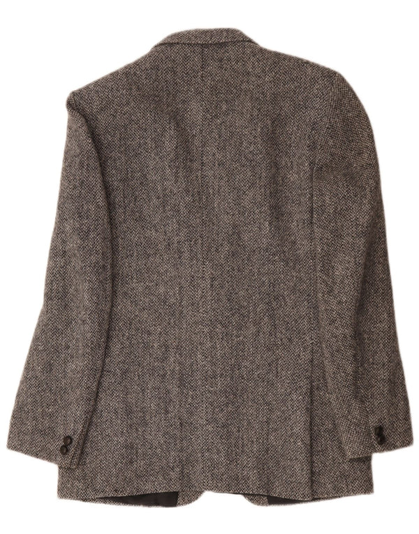 Harris Tweed Veste Blazer 2 Boutons Homme UK 40 Grande Laine Grise
