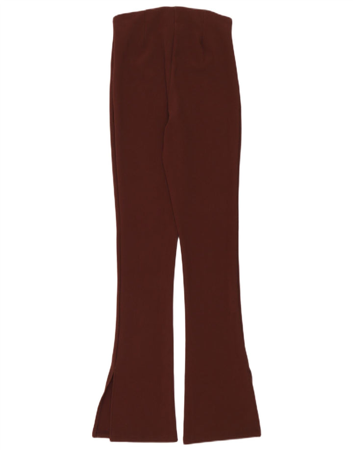 Zara Pantalon décontracté évasé pour femme Medium W28 L32 Marron Polyester