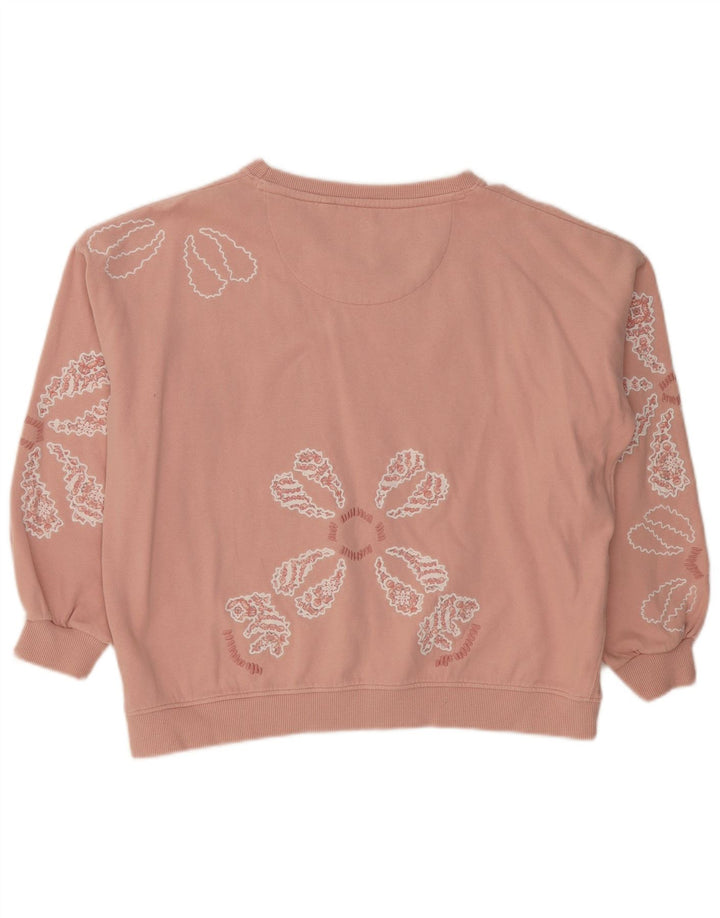 FAT FACE Sweat-shirt surdimensionné pour femme UK 14 Grand coton floral rose