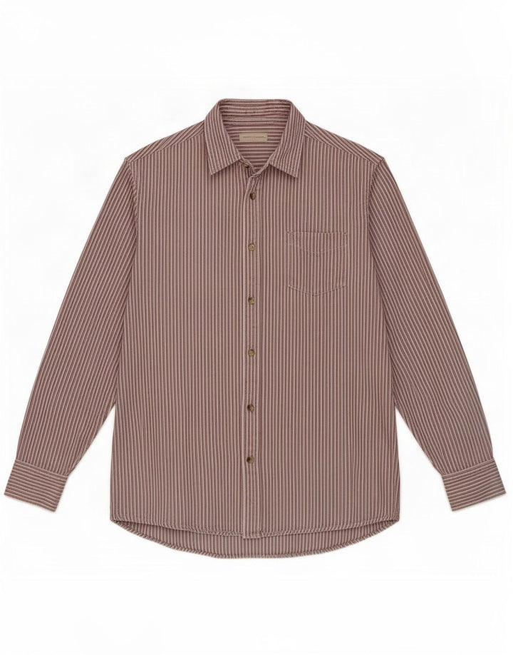 Wrangler Chemise homme en coton à fines rayures rouge moyen
