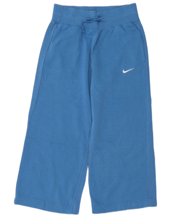 Nike Pantalon de survêtement court à jambe large pour femme UK 14 Bleu moyen