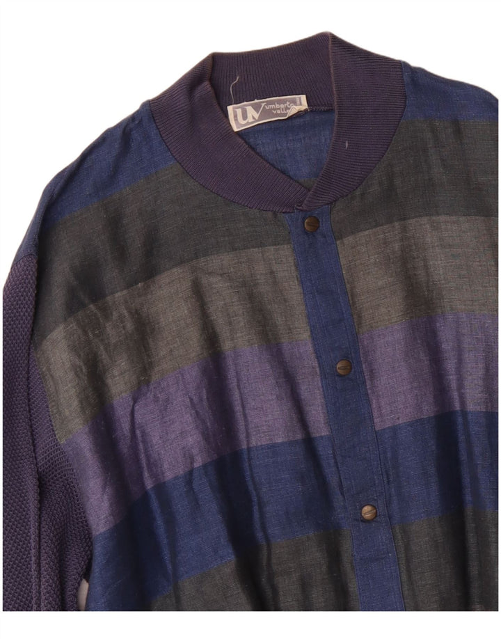 Umberto Vallati Veste Bomber Homme UK 38 Medium Multicolore Rayé