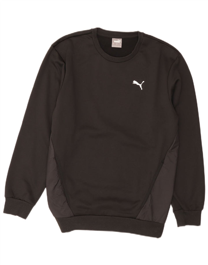 Puma Sweat-shirt pour homme en coton color block Noir Taille S