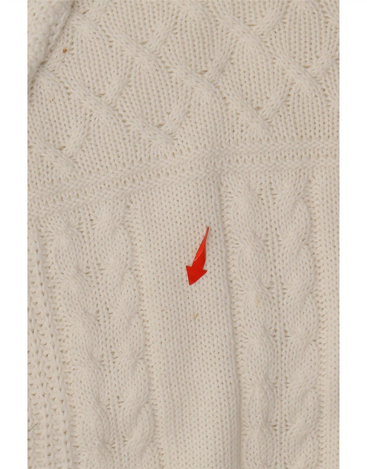 VINTAGE Femme Col Bateau Pull Pull UK 14 Grand Blanc