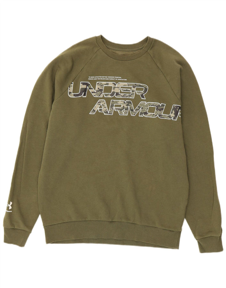 Under Armour Sweat-Shirt Graphique Homme Kaki Moyen Coton