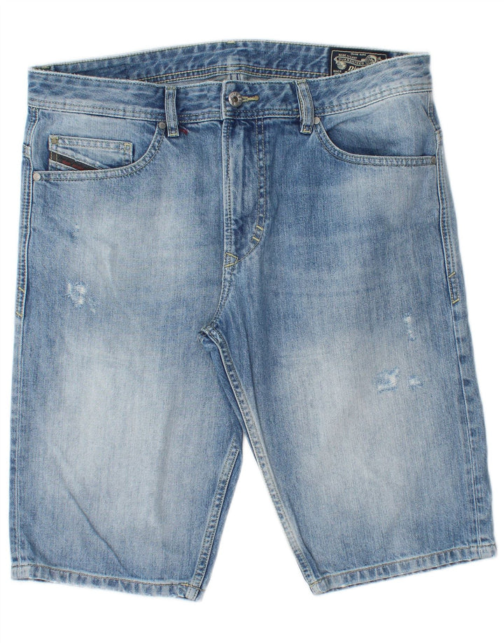 DIESEL Short en jean vieilli pour homme W34 Grand bleu en coton