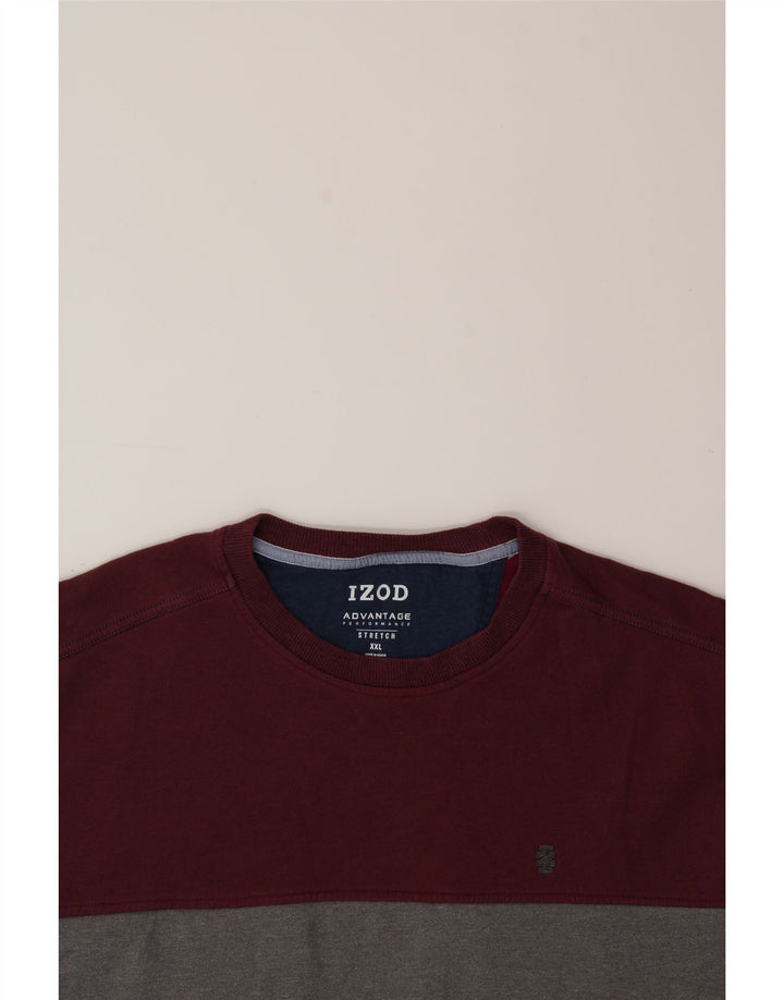 IZOD Sweat-shirt extensible pour homme 2XL Gris Colorblock Polyester