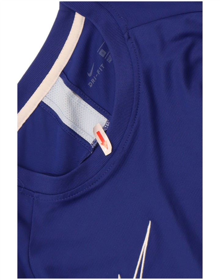 Nike Hommes Dri Fit T-Shirt Haut Petit Bleu Colorblock